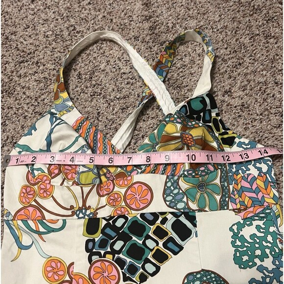 TRINA TURK Criss Cross Halter Colorful Floral Bold Dress Size 4 - Picture 7 of 9
